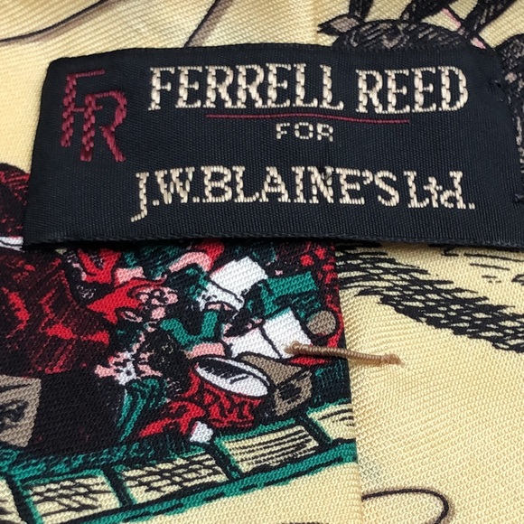 FR Ferrell Reed for J.W. Blaine’s Ltd 100% Italy Silk Tie Christmas theme. - Picture 5 of 10